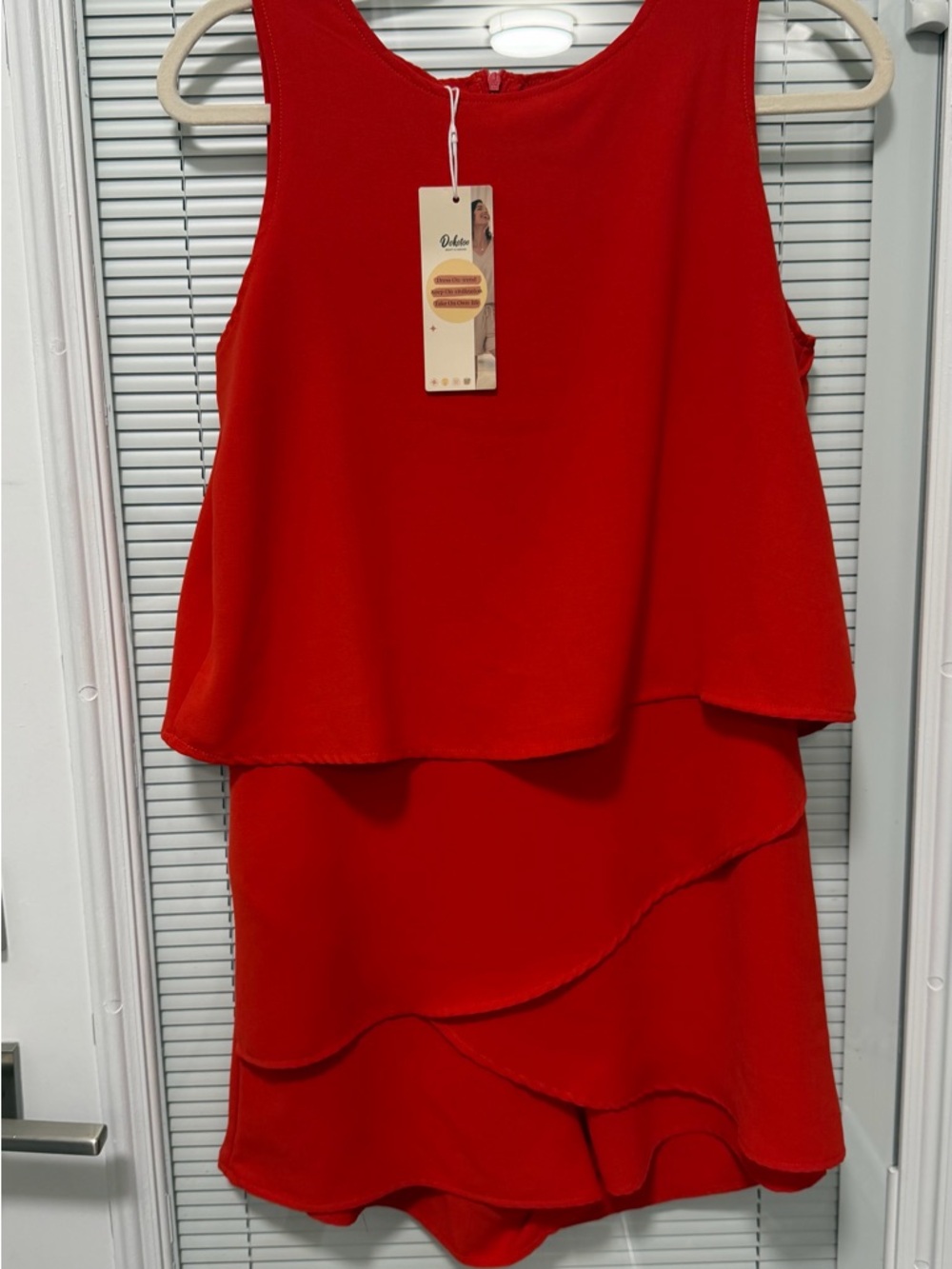 dELiA*s Bright Red Layered Sleeveless Romper